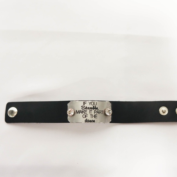 Dance Quote Leather Snap Bracelet - Picture 4 of 5